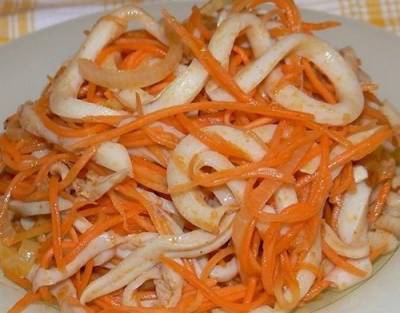 Салат из кальмаров по-корейски